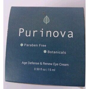 Purinova Age Defense & Renew EYE Cream .50 Fl Oz New Sealed Paraben Free